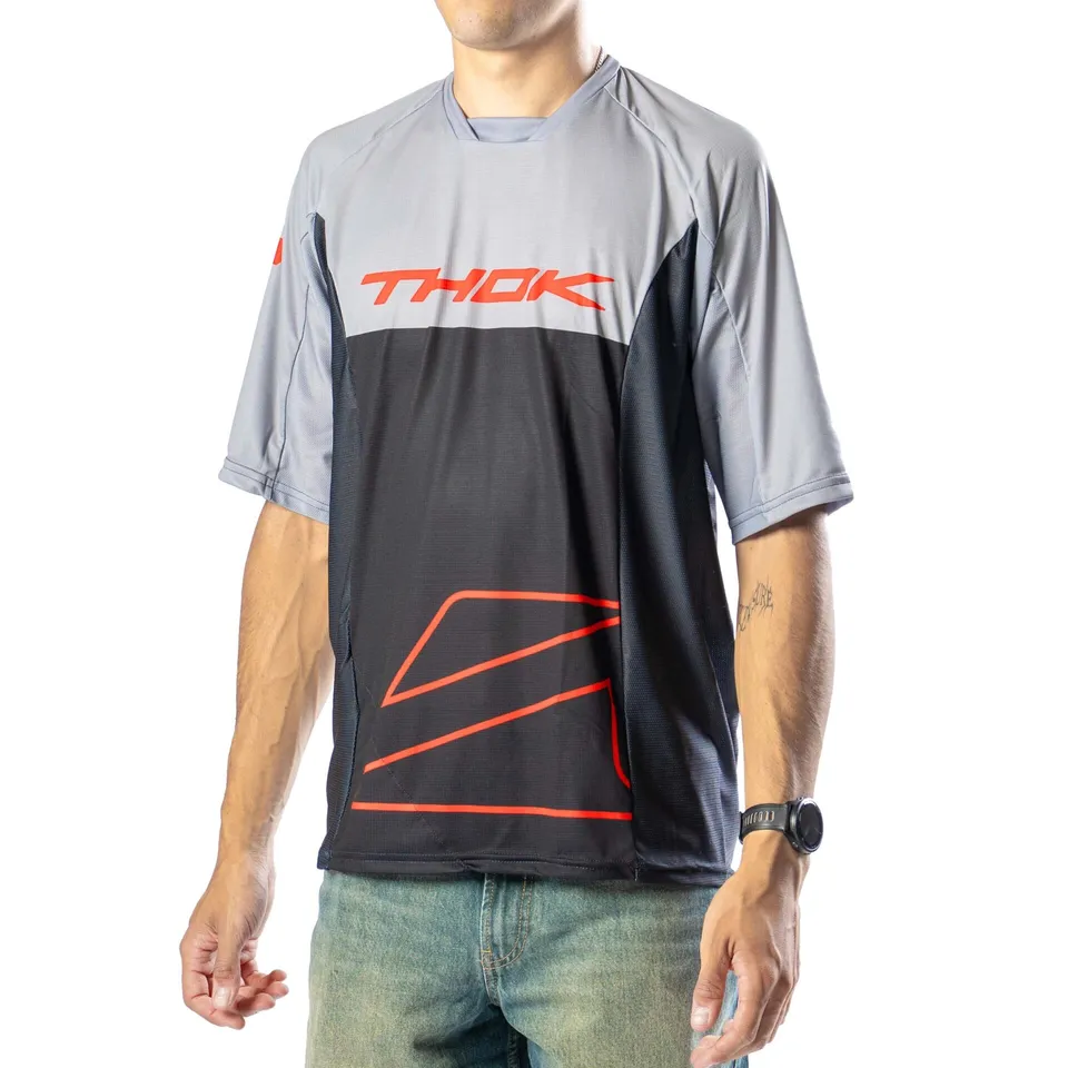thok-dustline-maillot-manches-courtes-vtt-noir-gris image 1