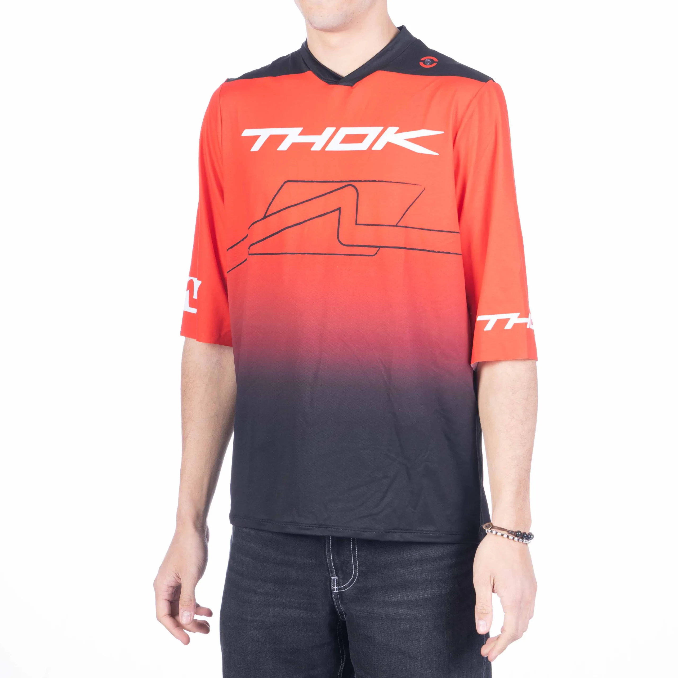 thok-d-perf-ss-red-maillot-vtt-lectrique-manches-courtes image 1