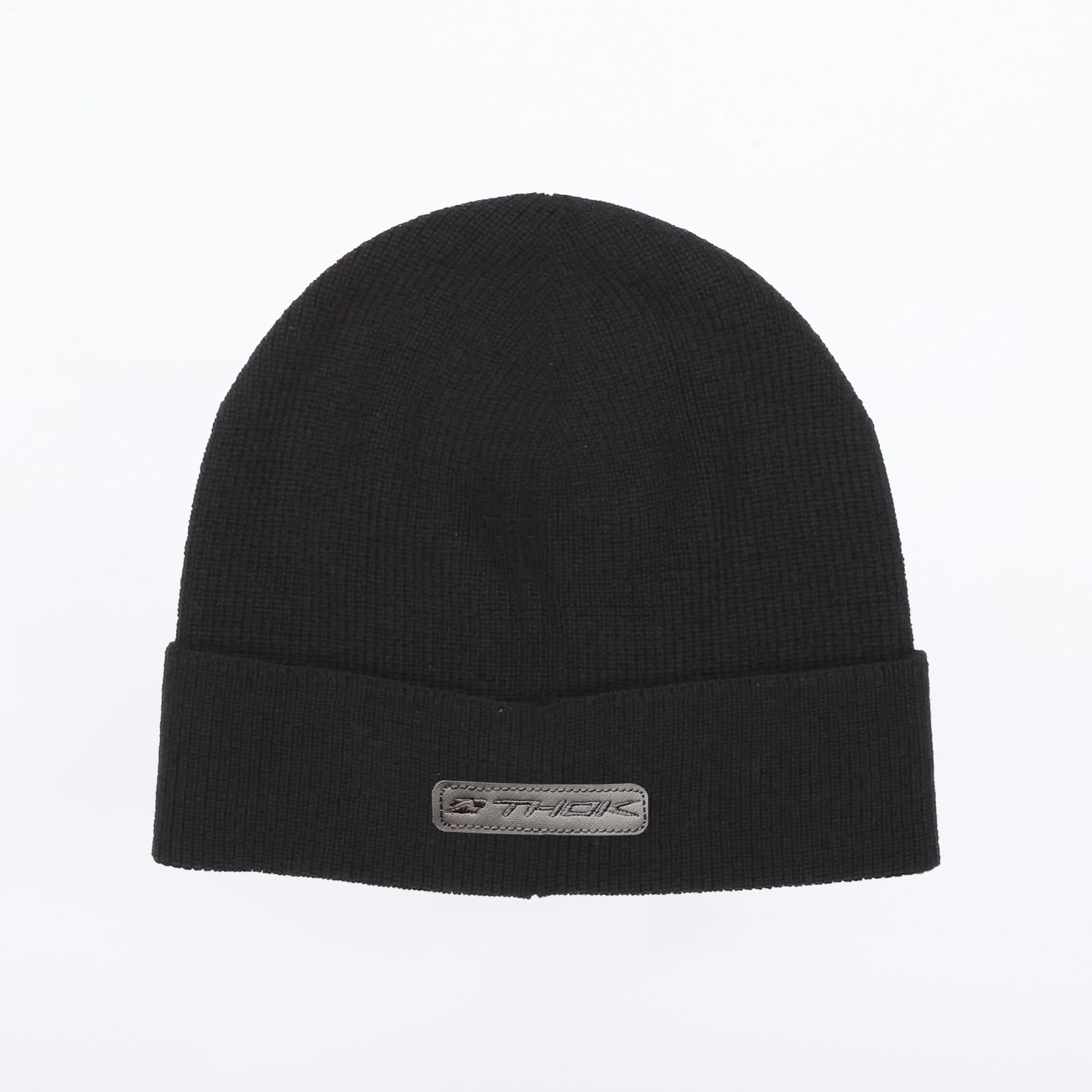 thok-crew-bonnet-noir-patch-cuir-taille-unique image 1