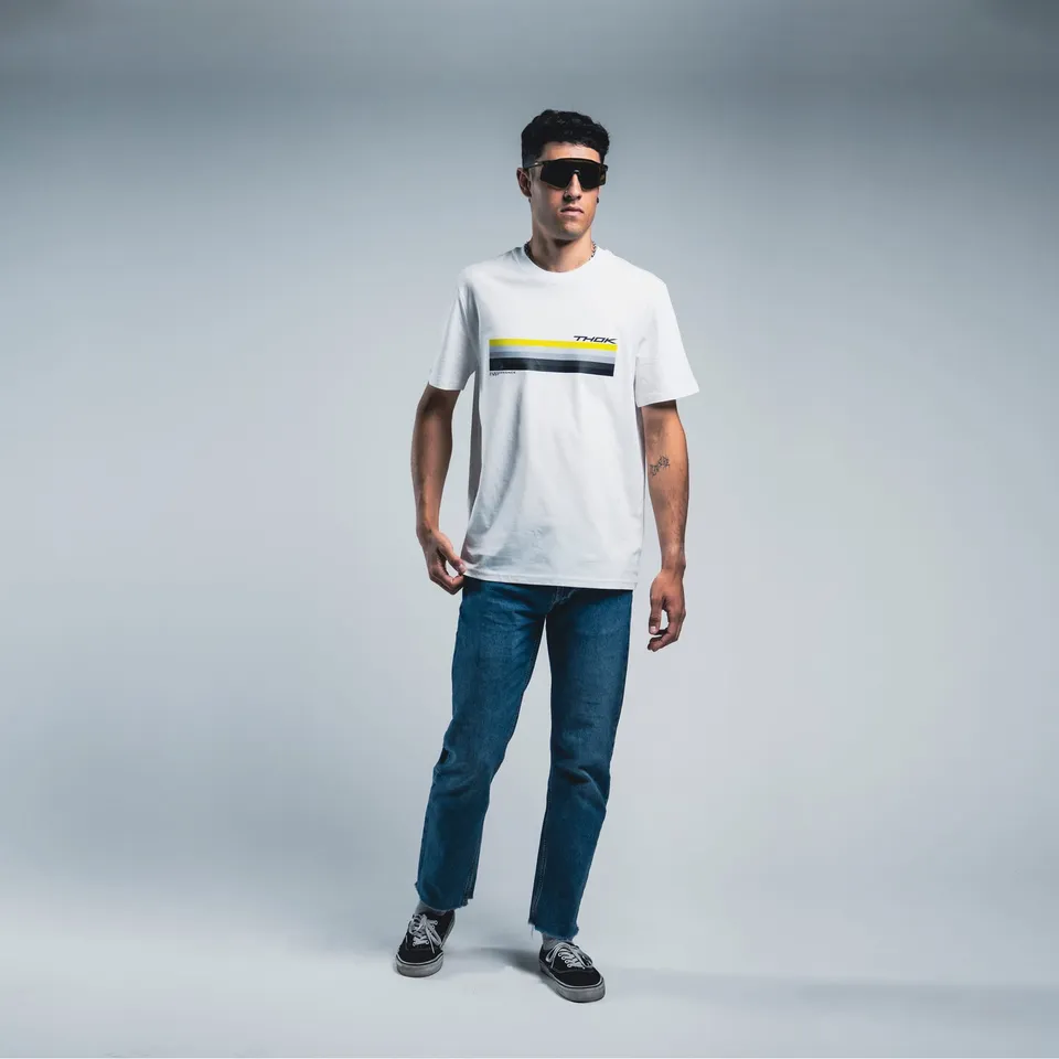 thok-gradient-t-shirt-unisexe-blanc-bande-graphique-coton-bio image 1