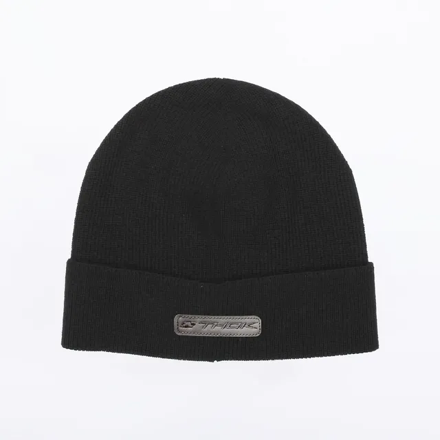 thok-crew-bonnet-noir-patch-cuir-taille-unique image 1